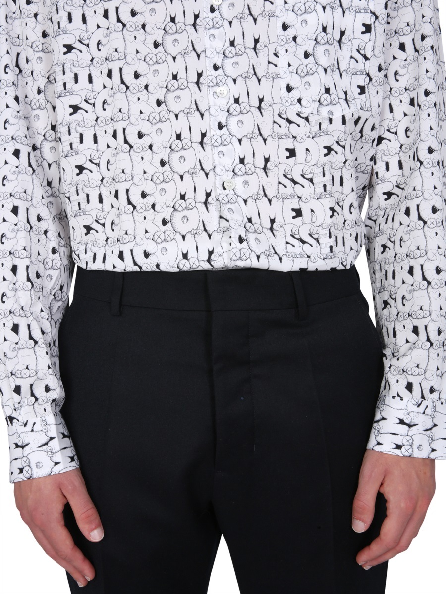 Comme Des Garçons Pattern Printed Shirt In White
