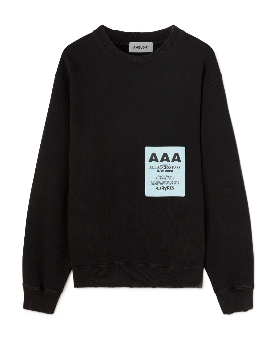 Shop Ambush Pass-patch Cotton Sweatshirt In Black