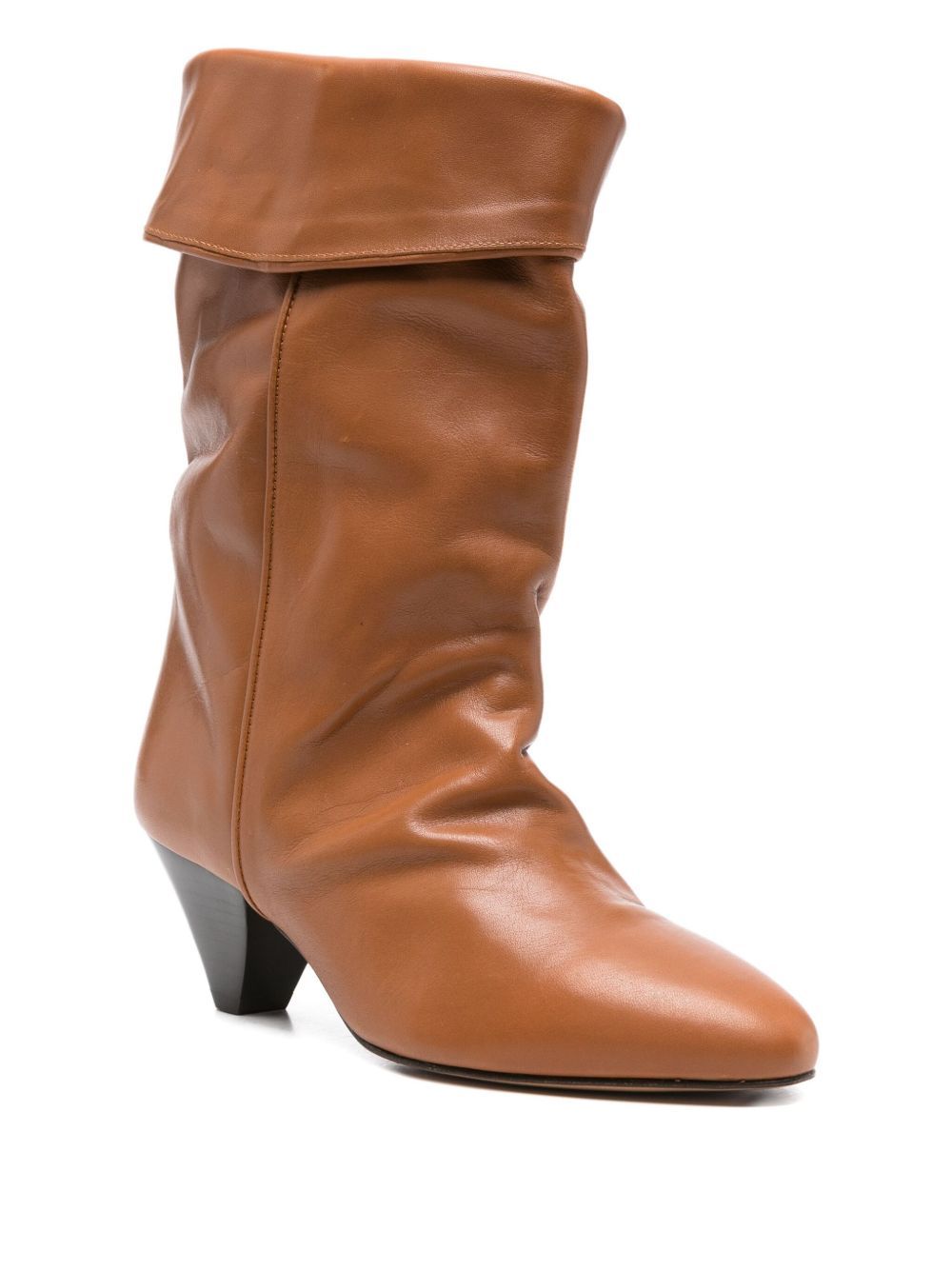 Isabel Marant 55mm Dalby Draped Leather Boots In Brown