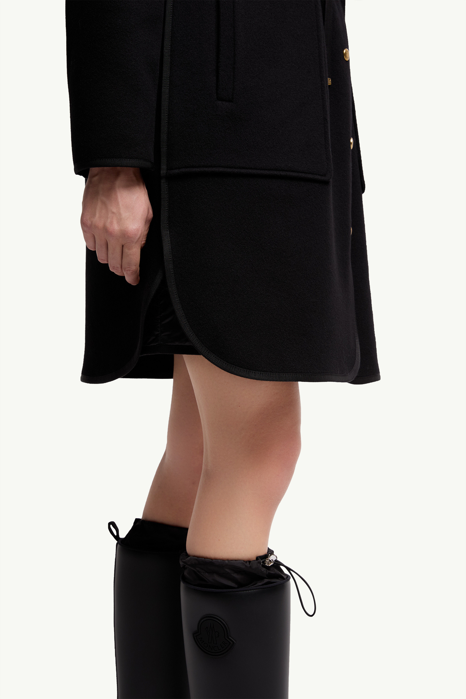 Moncler Doudoune Longue 3-en-1 En Laine Et Cachemire Bonreposse In Black