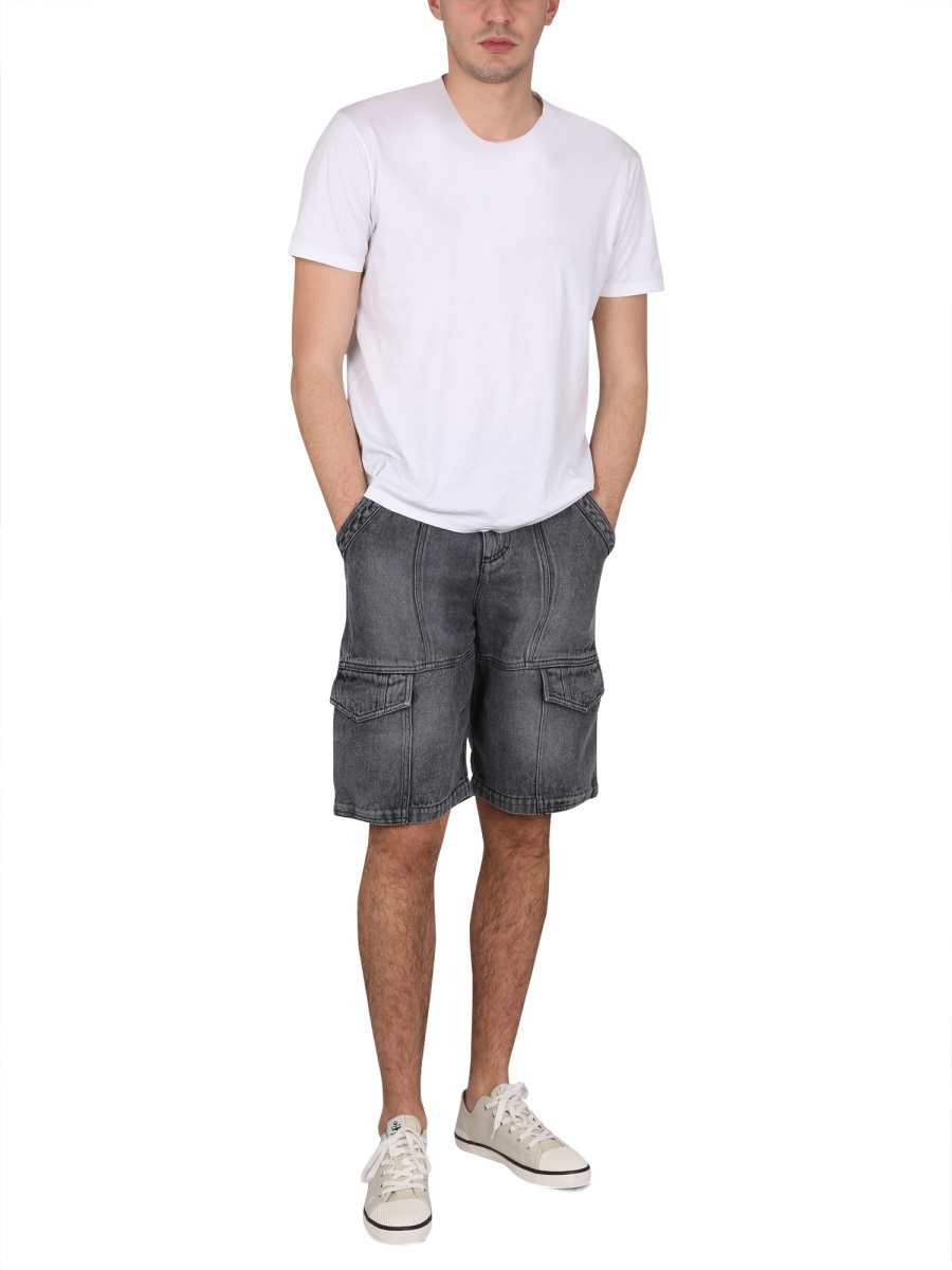 Isabel Marant Timy Bermuda Shorts Multiple Pockets In Black