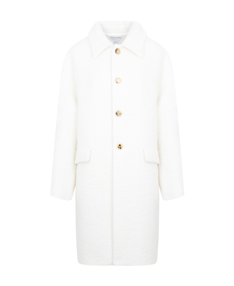 Bottega Veneta Teddy Fleece Button-front Midi Coat In White