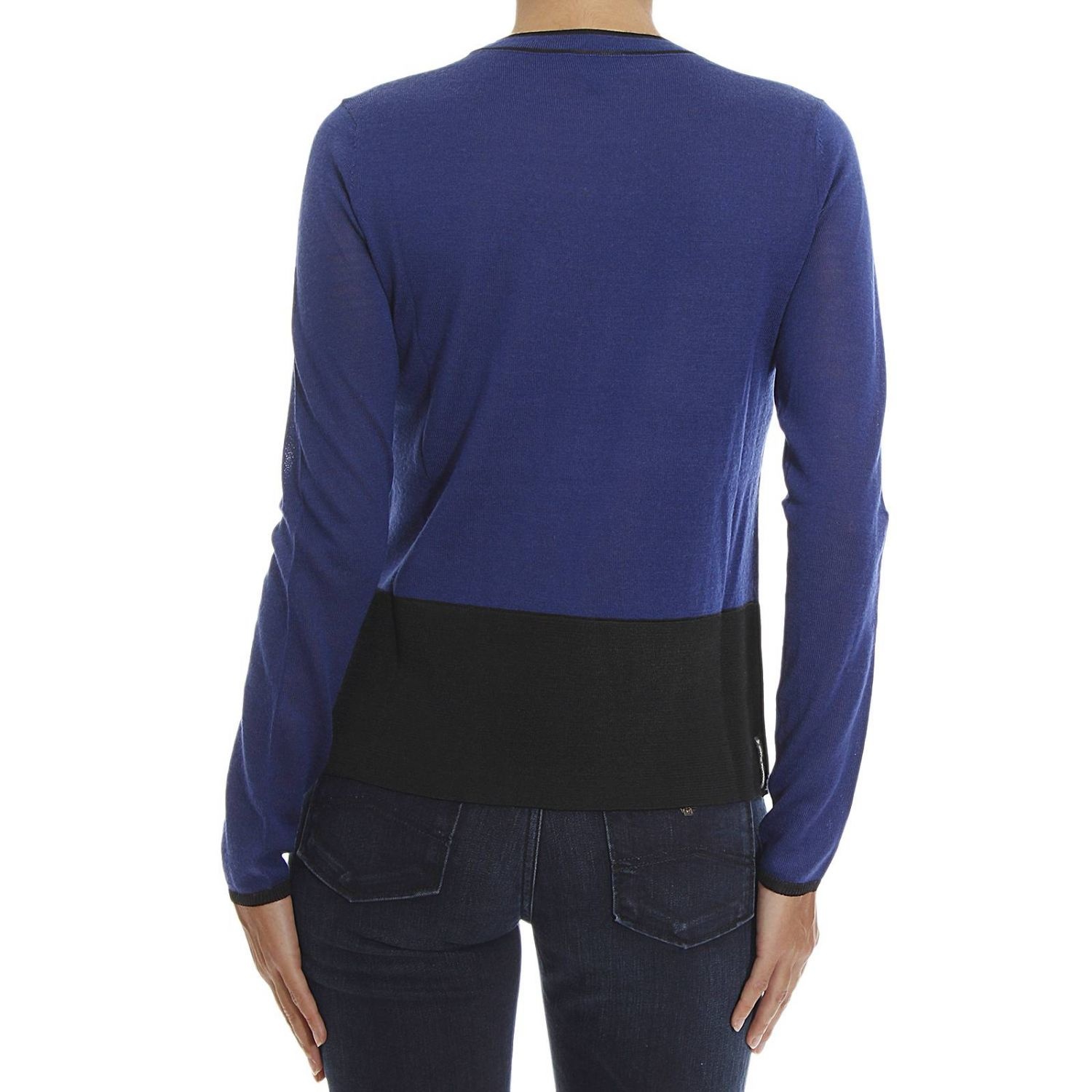 Armani Jeans Splicing Detail Pullover In Blue