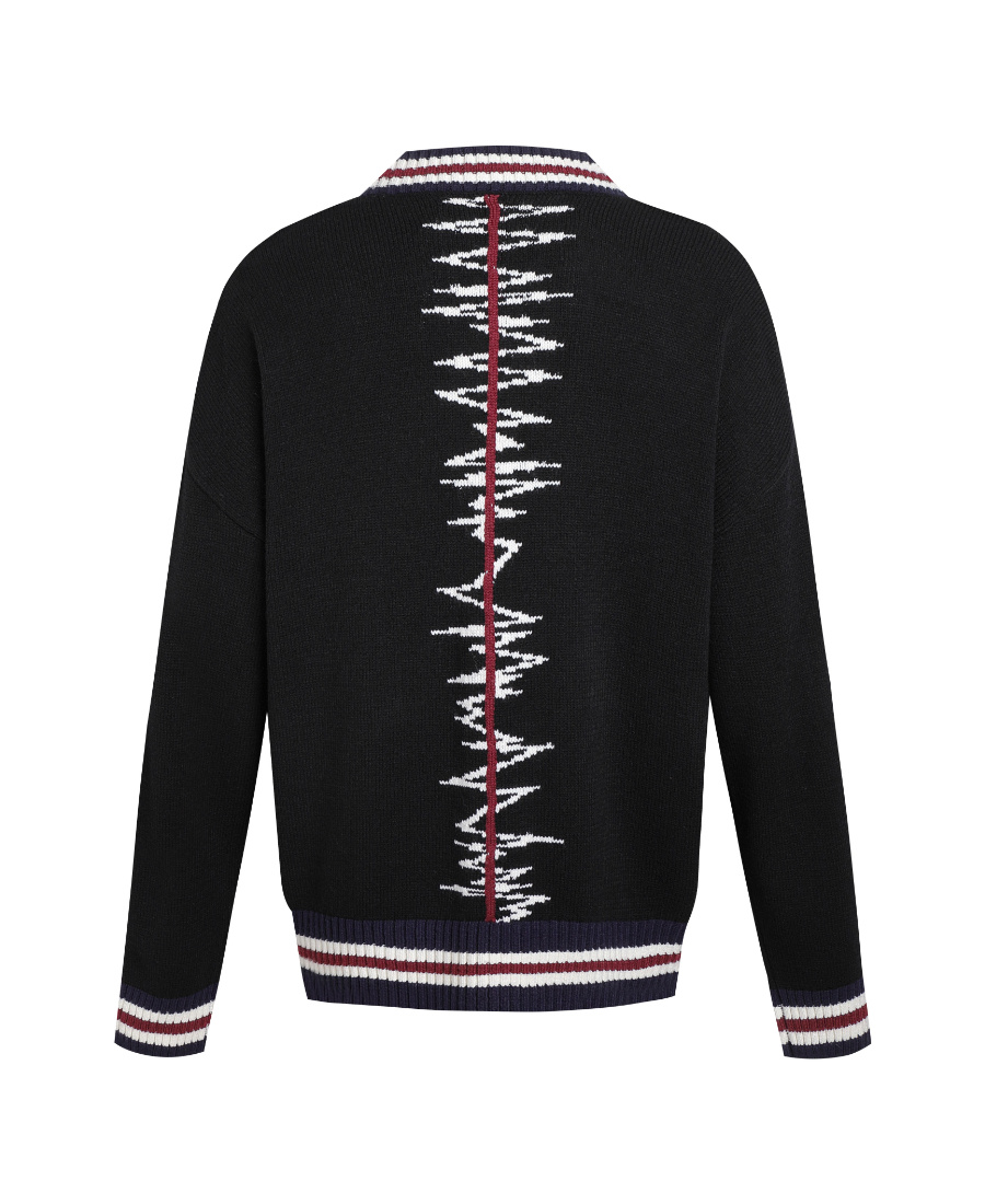 Liuregali Sonic Jacquard Knitted Cardigan In Black
