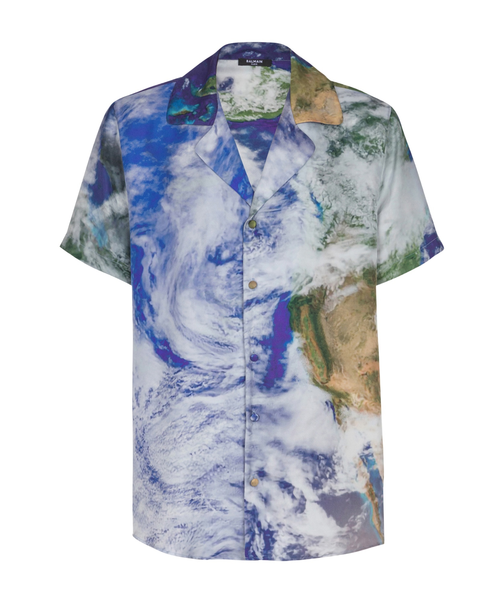 Balmain Pyjama Shirt With Earth Print In Multi