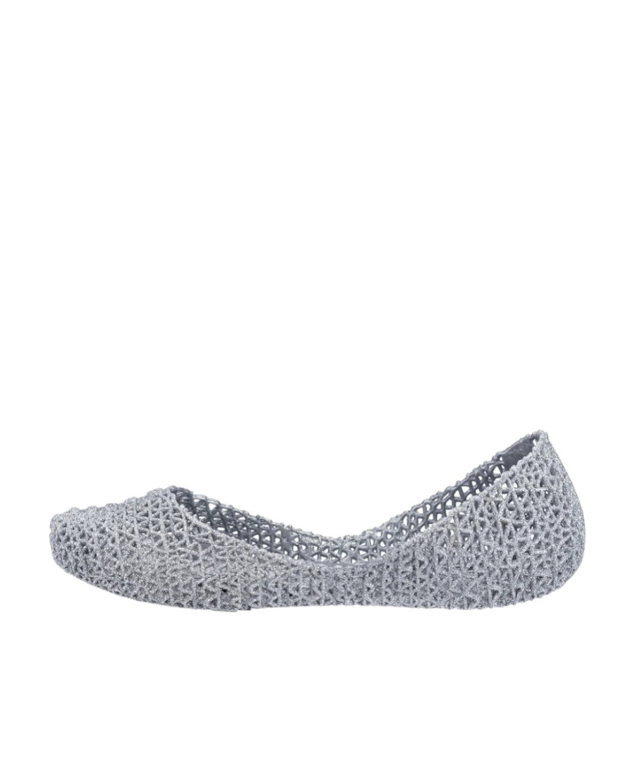 Melissa Flash Hollowed-out Bird's Nest Flat Shoes In Gray