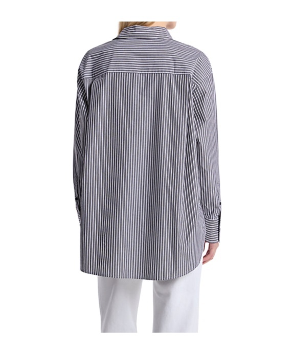 Shop Michael Michael Kors Oversized Striped Cotton Poplin Shirt