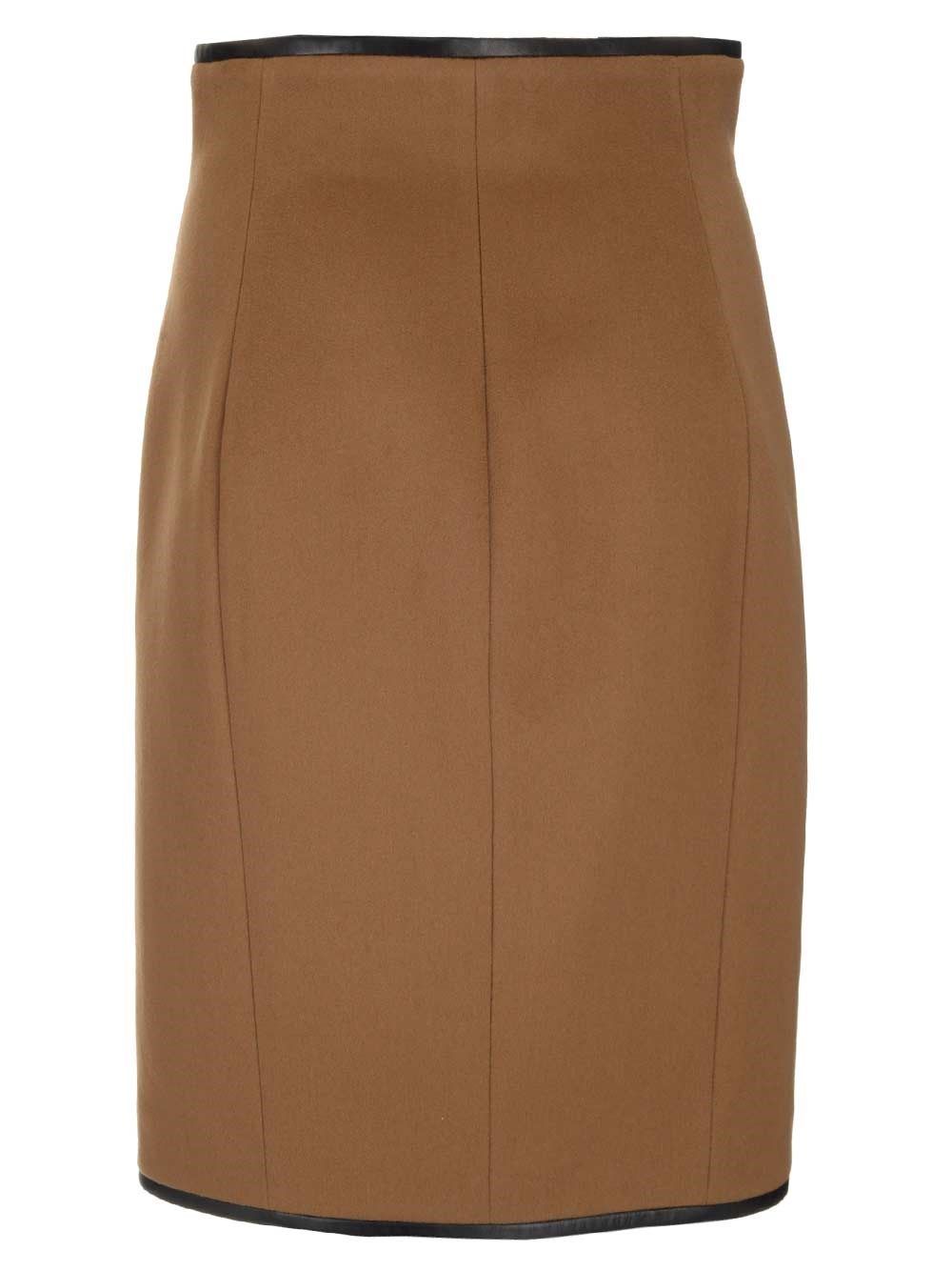 Saint Laurent Midi Skirt In Brown