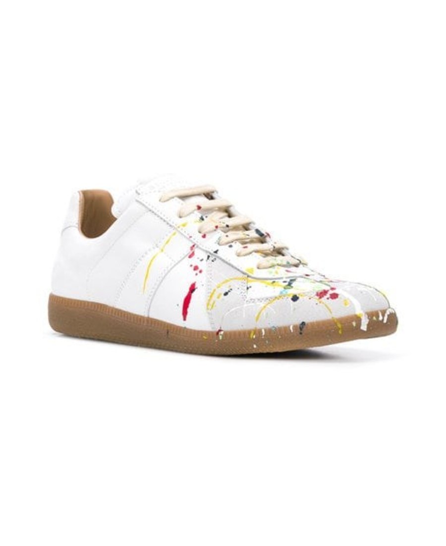 Maison Margiela Replica Paint Splatter-effect Low-top Sneakers In White