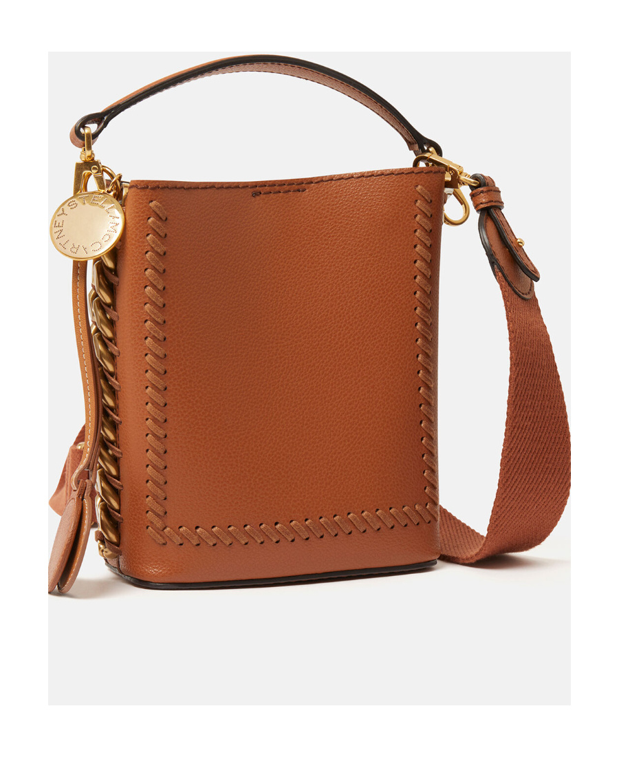 Stella Mccartney Frayme Mirum Mini Square Bucket Bag In Brown