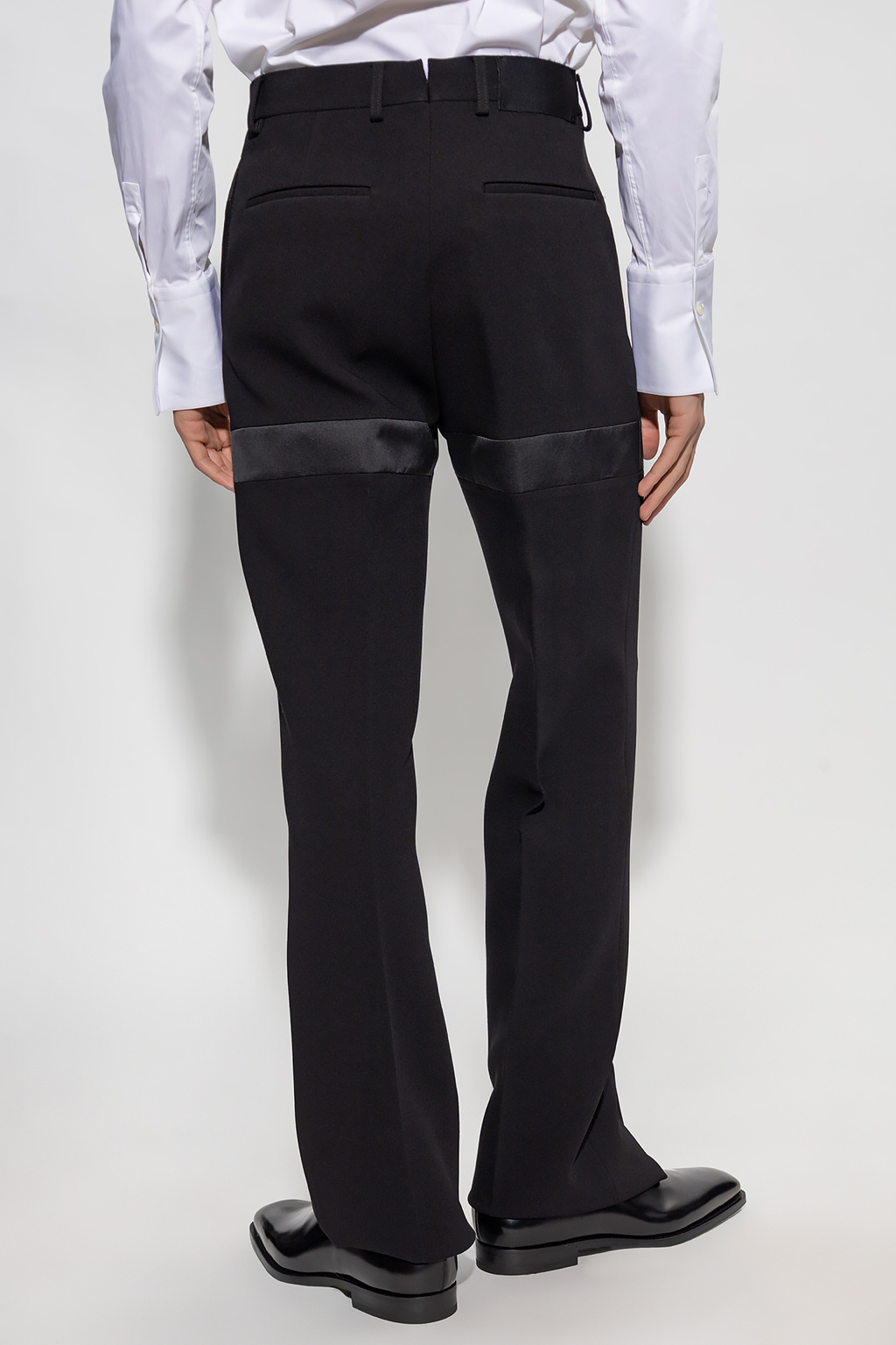 Ferragamo Inlay Tailored Trousers In Black