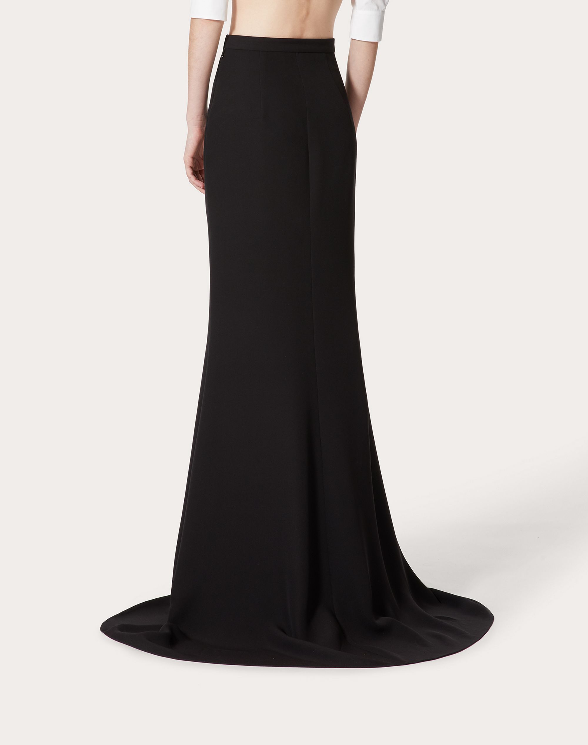 Valentino Silk Maxi Skirt In Nero