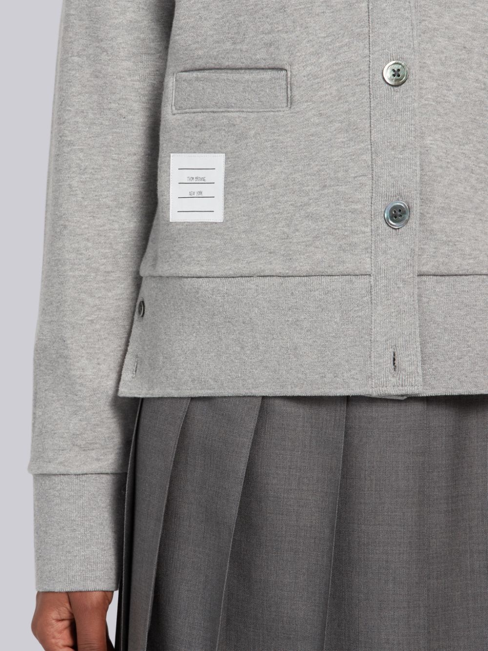 Thom Browne 4-bar Stripe Cardigan In Gray
