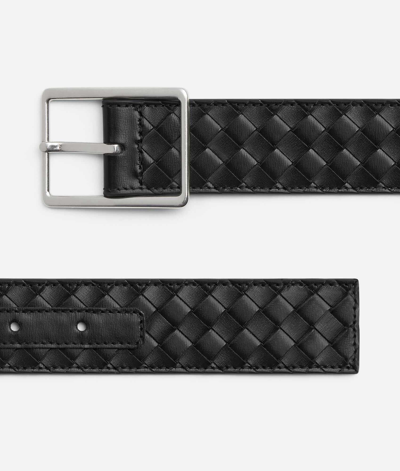 Shop Bottega Veneta Intrecciato Piccolo Belt In Black