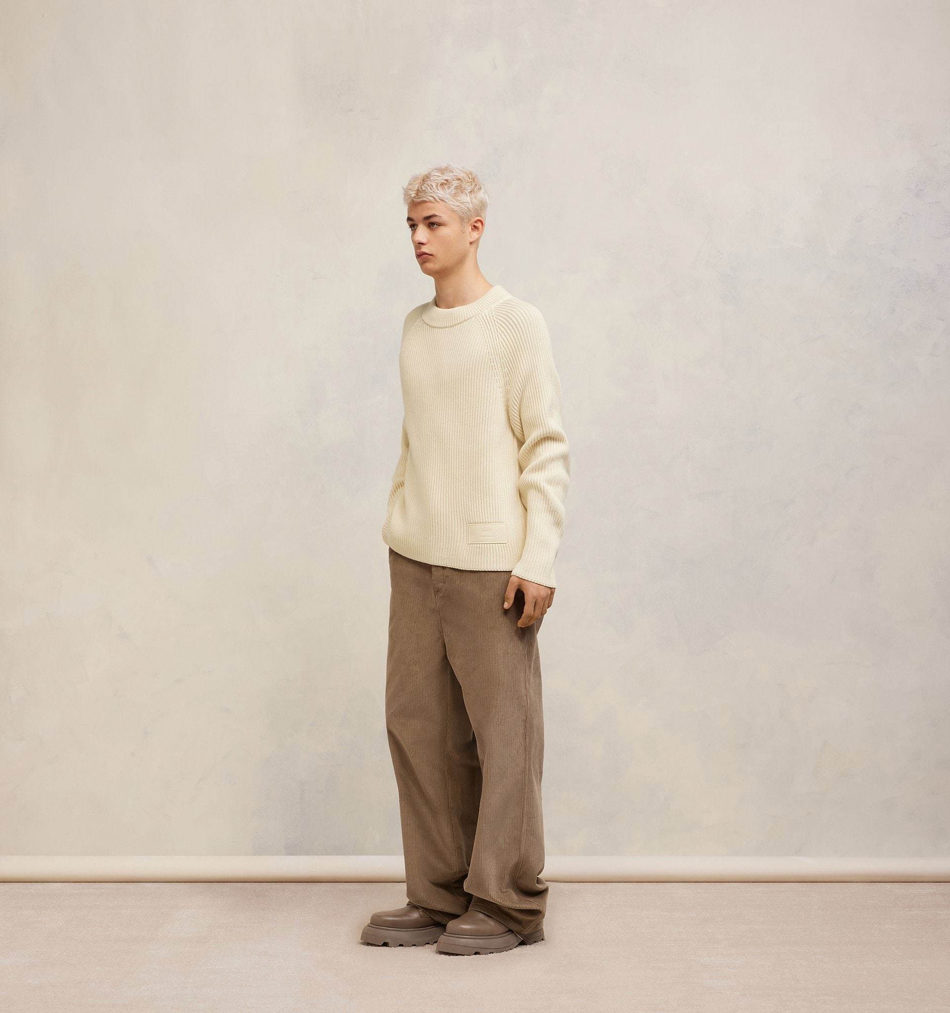 Ami Alexandre Mattiussi Ami Crewneck Knitted Jumper In Nude