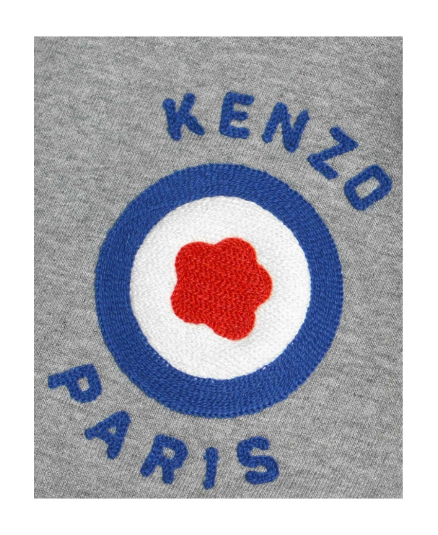 Kenzo Logo-embroidered Zipped Hoodie In White
