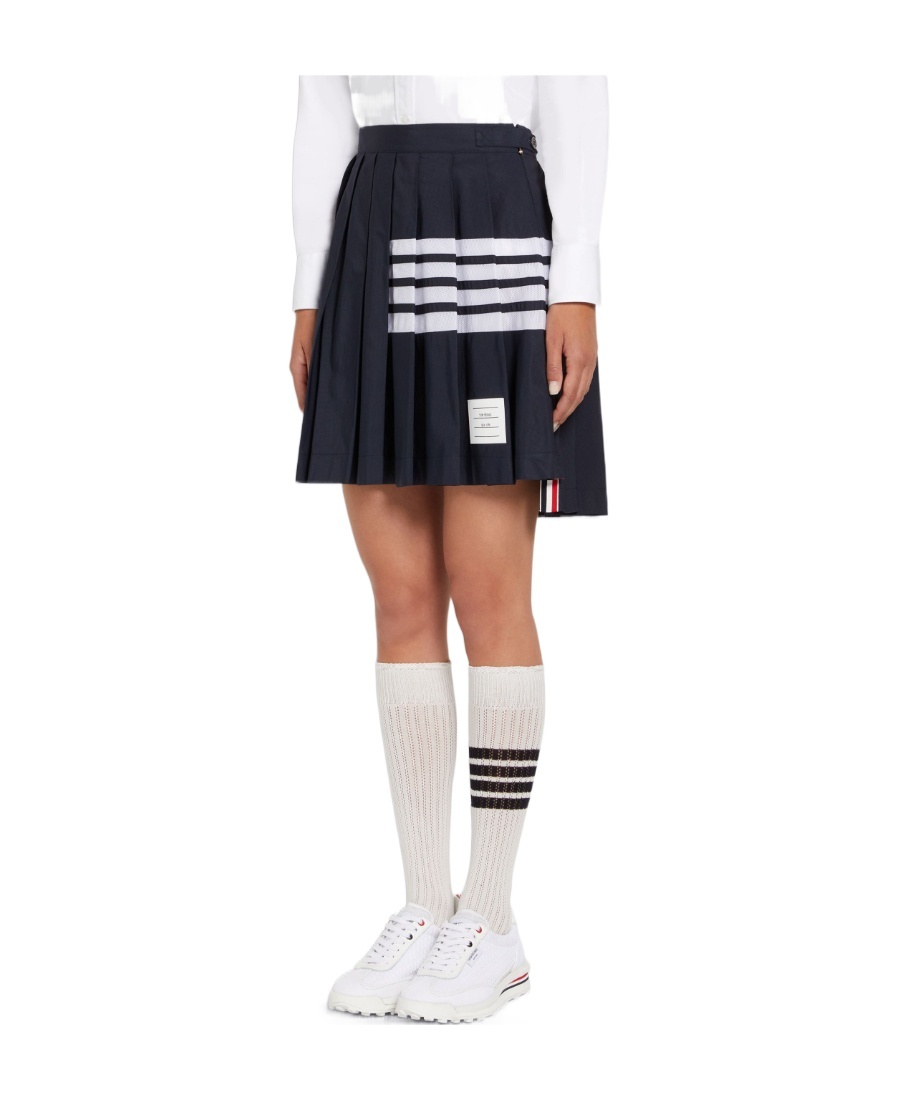 Thom Browne 4-bar Stripe Pleated Skirt In Black