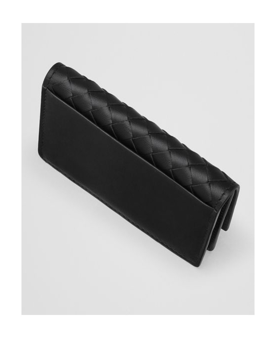 Bottega Veneta Weave A Detail Wallet In Black