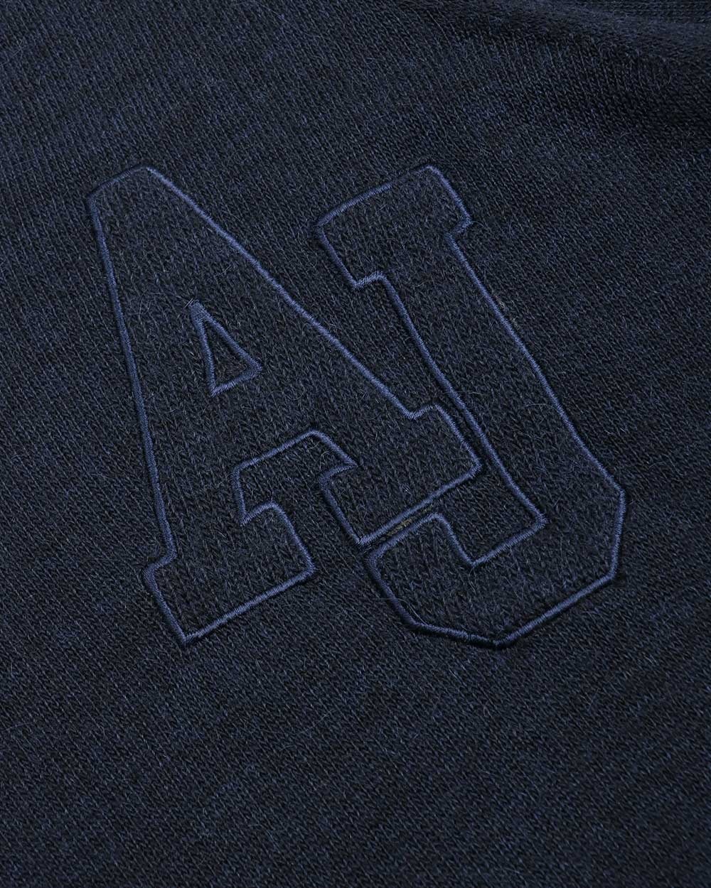 Armani Jeans V-neck Emblem Pullover In Black
