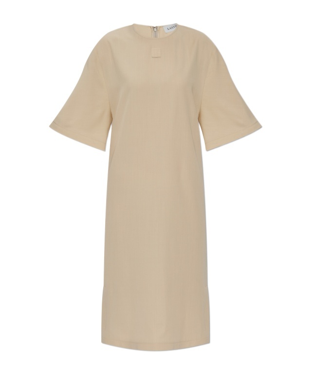 Lanvin Wool Blend T-shirt Dress In Nude