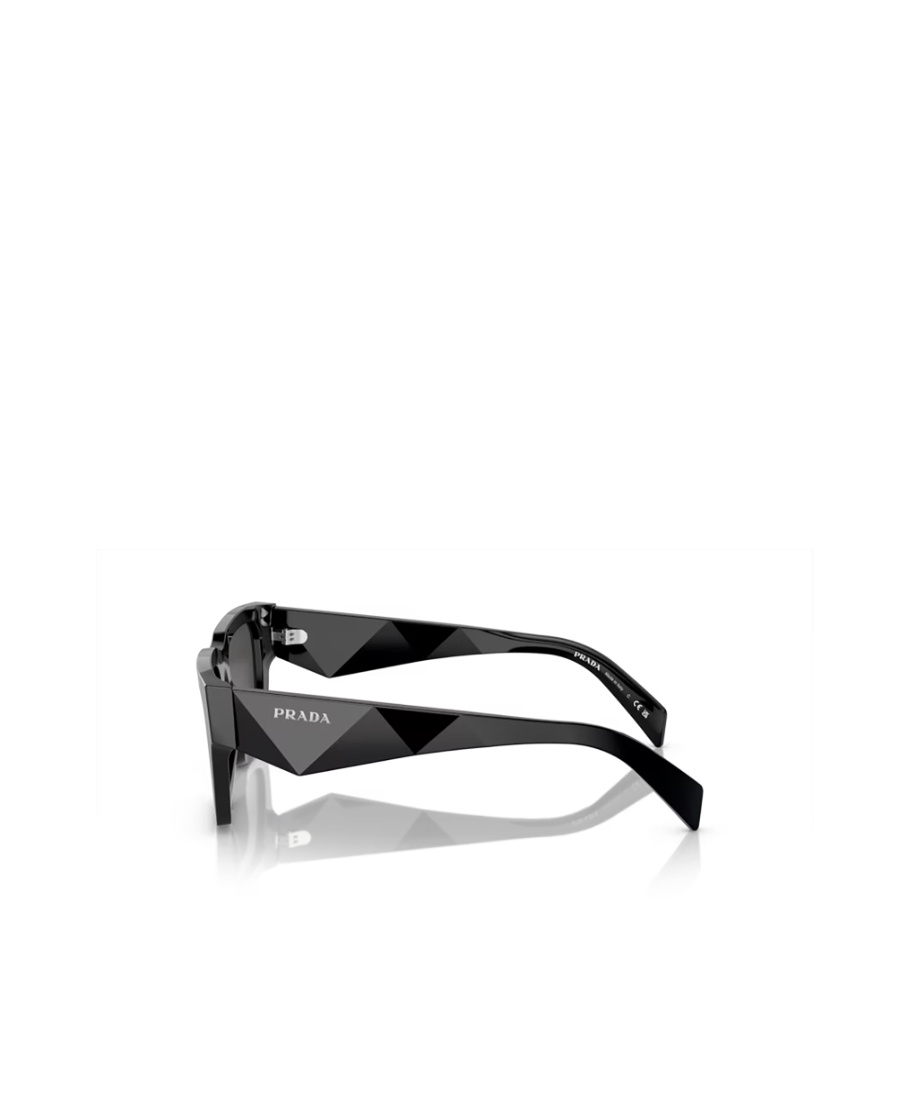 Prada Logo-arm Square-frame Sunglasses In Black