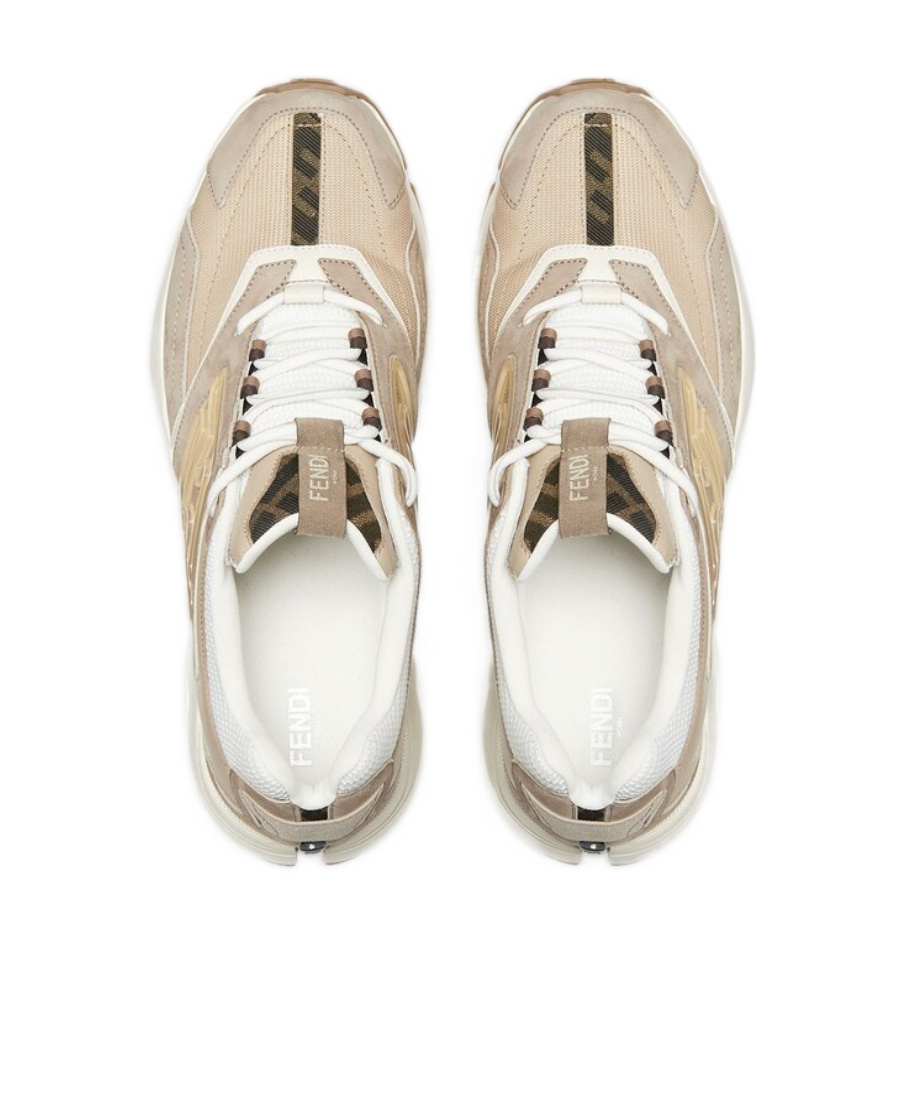 Fendi Faster Ff-embossed Detailed Low-top Sneakers In Brown