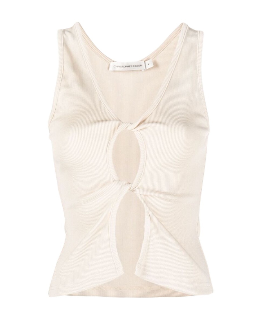 Christopher Esber Open Twist Tank Top In White
