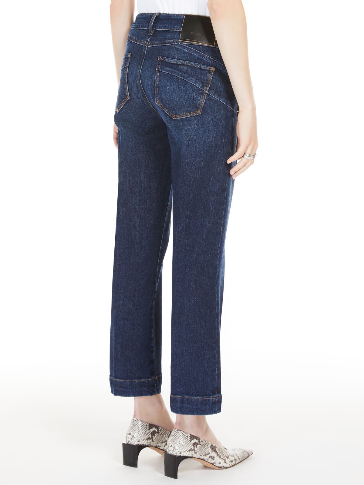 Sportmax Perfect Fit Stretch Denim Crop Jeans In Blue