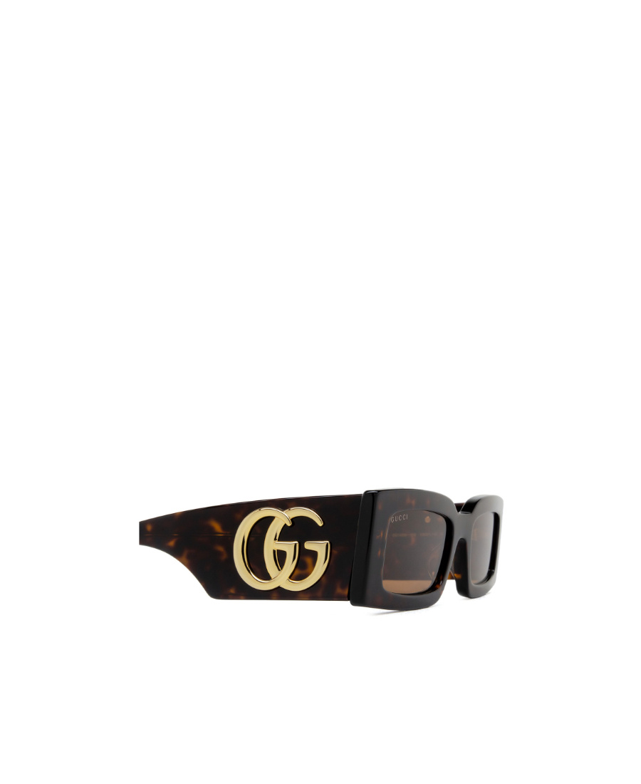 Gucci Brown Rectangular Ladies Sunglasses Gg1425s 002 53 In Black