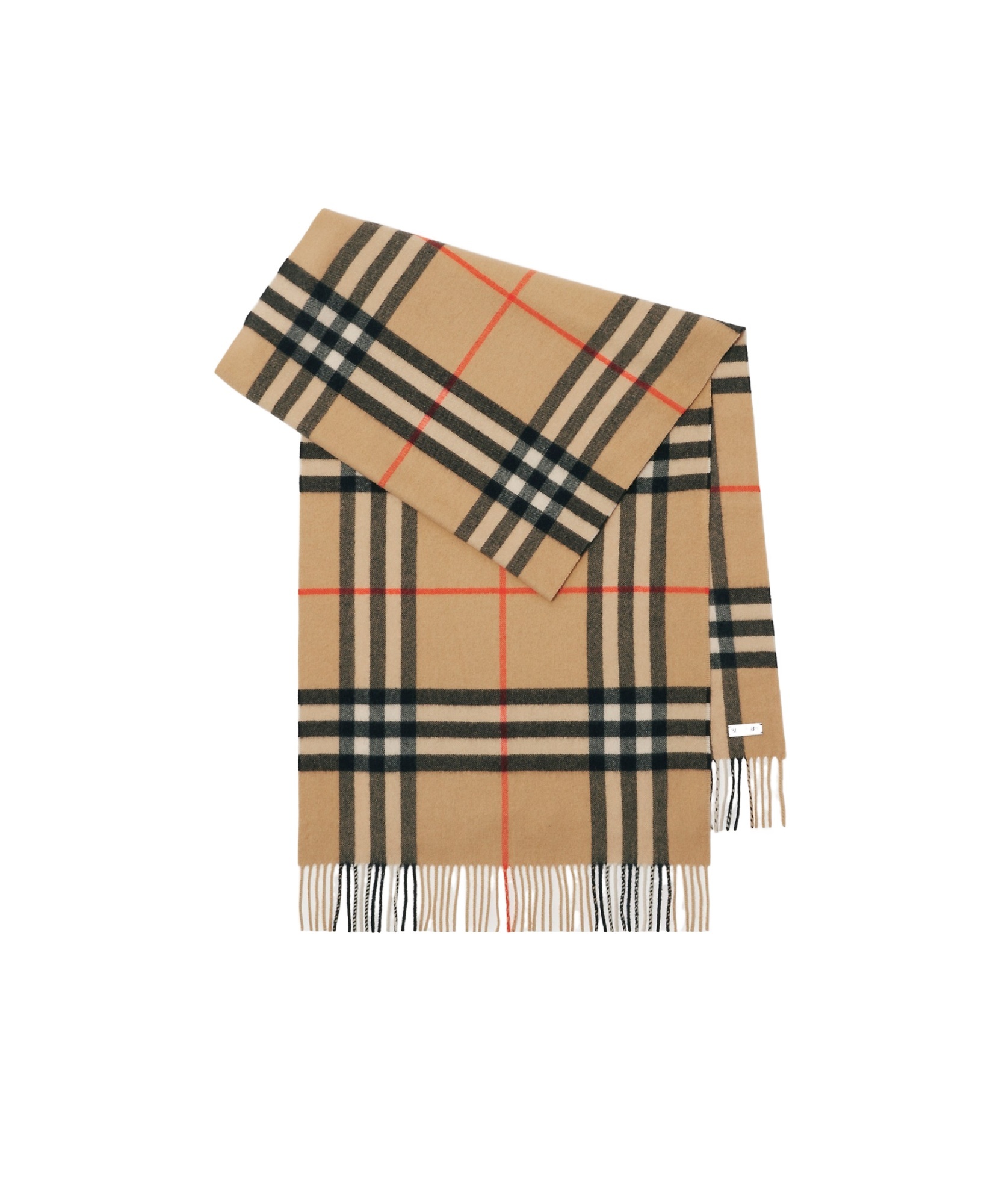 Burberry Wide Cashmere Check Scarf In Nude