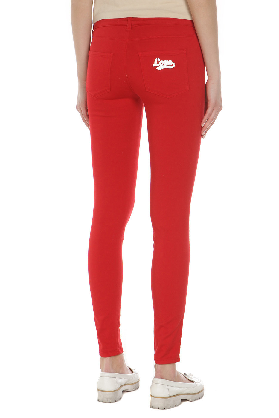 Moschino Slim Jeans In Red