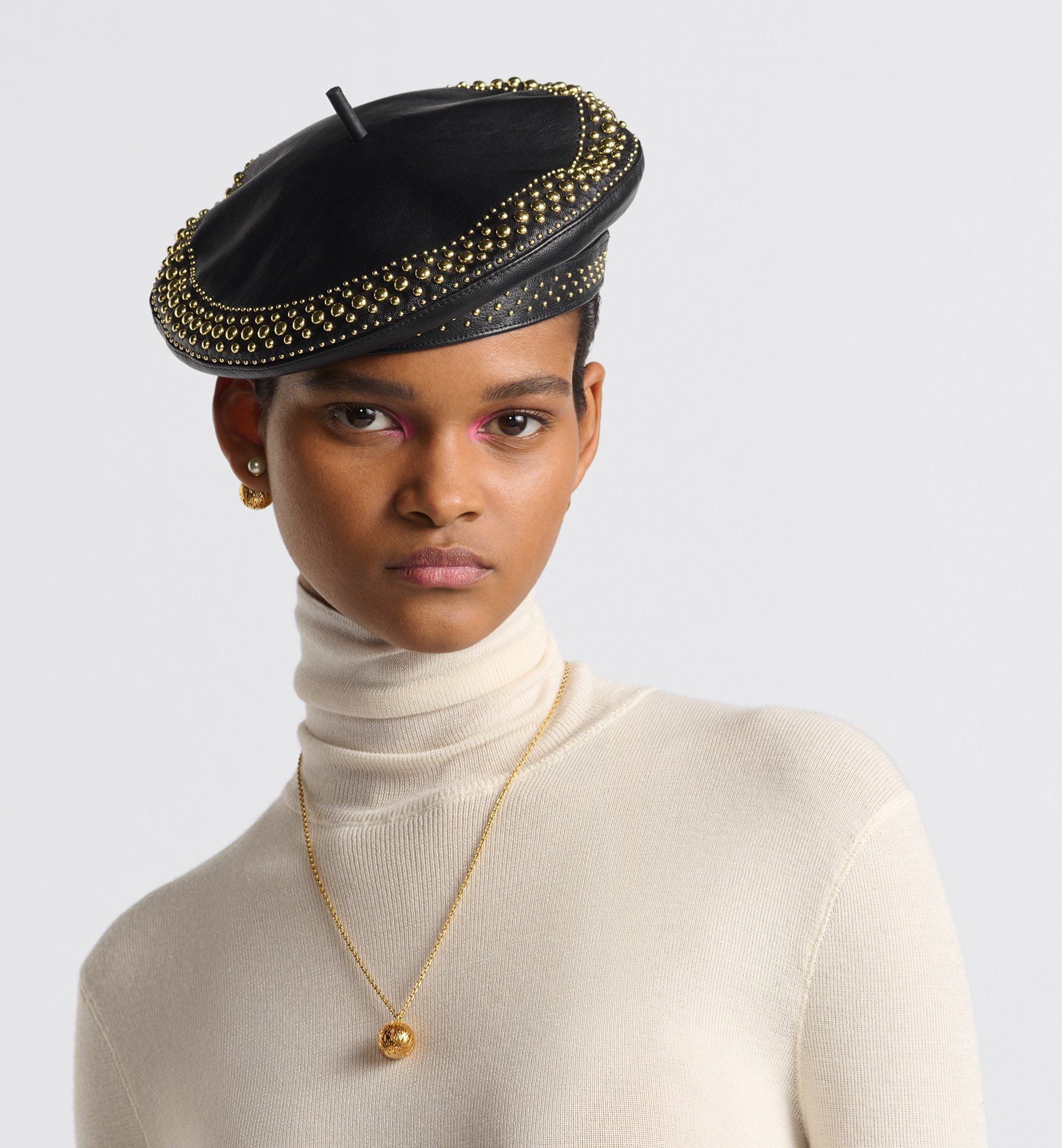 Dior Arty Rivet Art Beret In Black