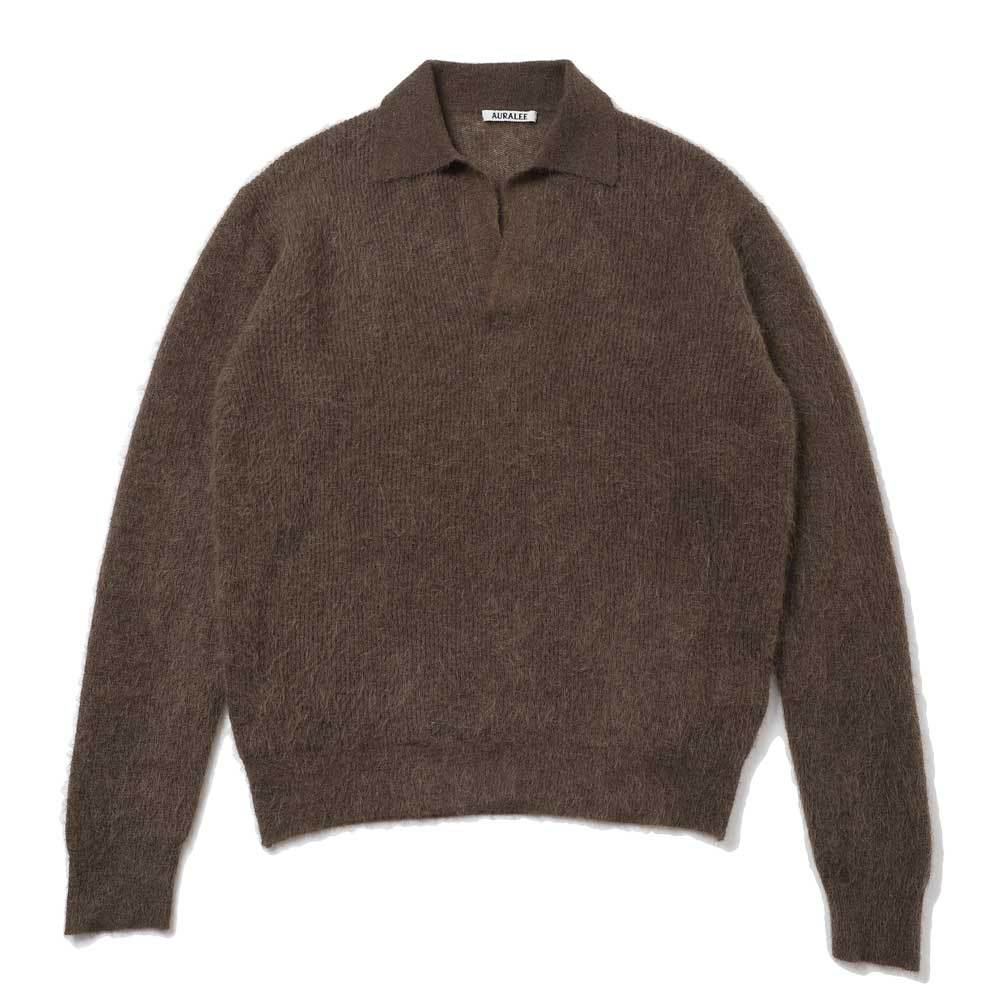 Auralee Long-sleeved Sweater In Brown