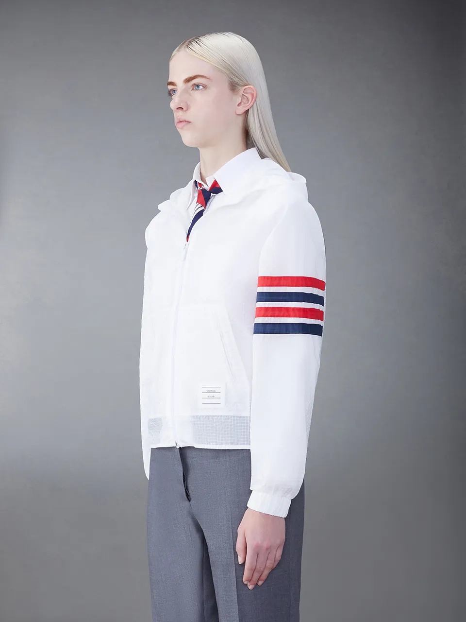Thom Browne Ultralight Ripstop 4-bar Anorak In White