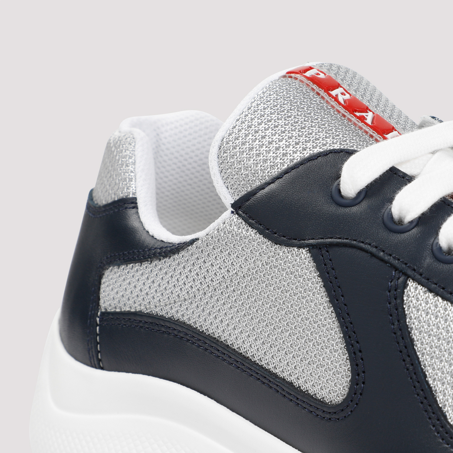 Prada Round Head Low-cut Sneakers In White