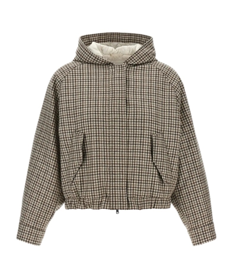 Brunello Cucinelli Hooded Casual Jacket In Gold