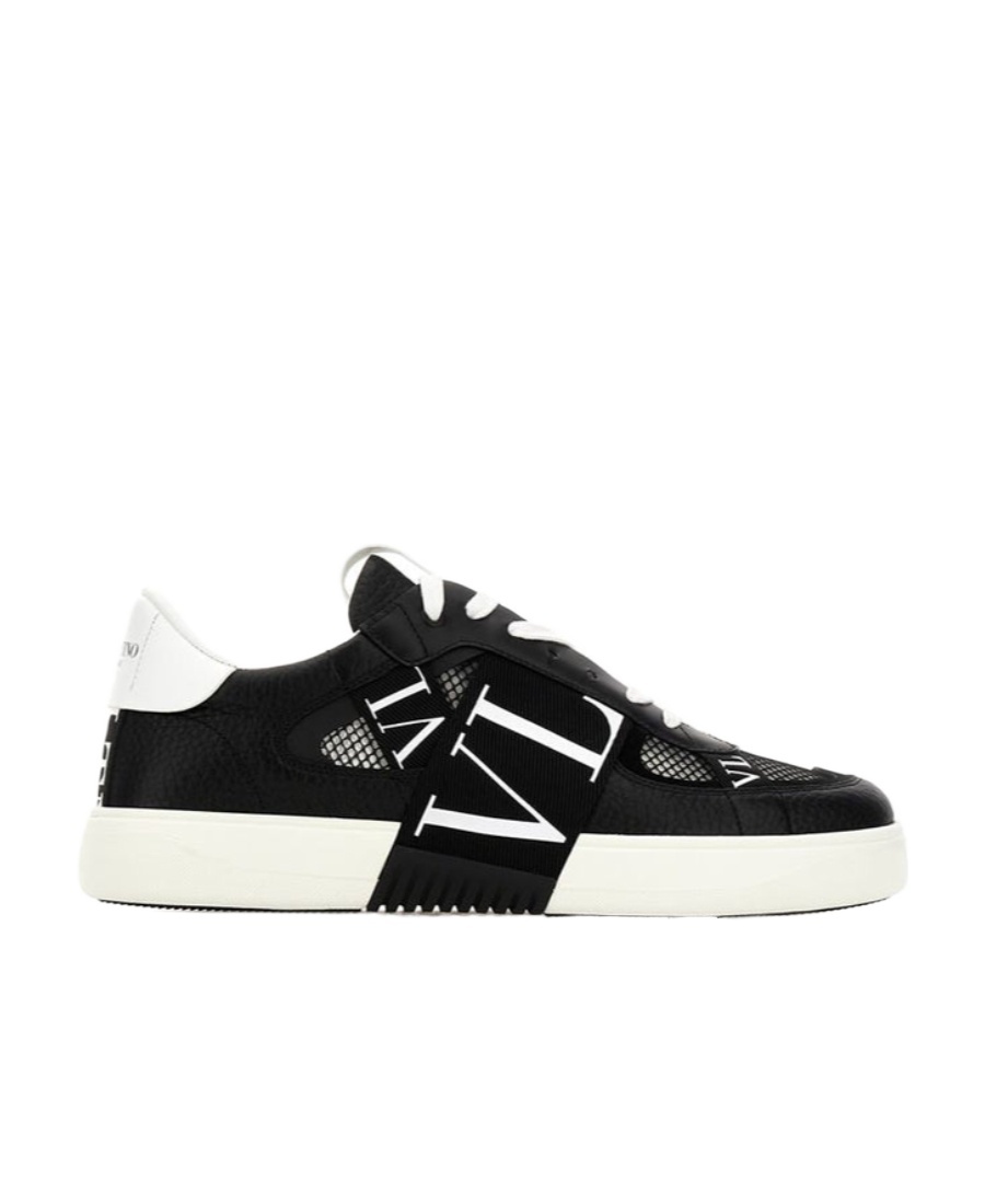 Valentino Black White Vl7n Leather Sneakers In Black