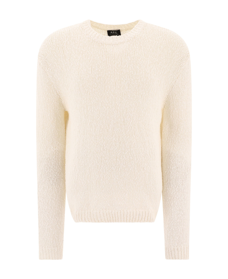 Apc Gaston Long-sleeved Crewneck Sweater In White
