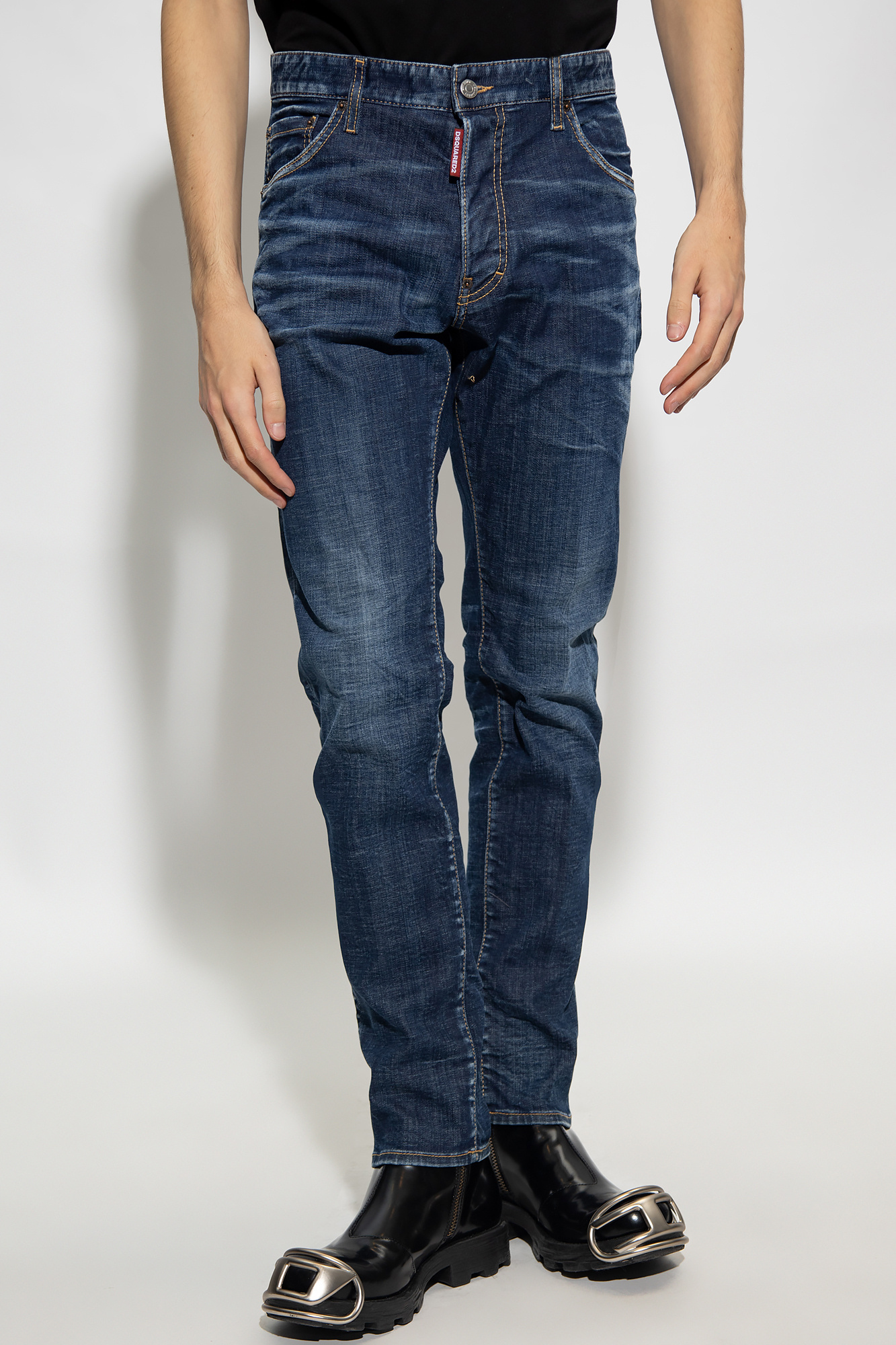 Dsquared2 Cool Guy Distressed Slim-fit Jeans In Blue