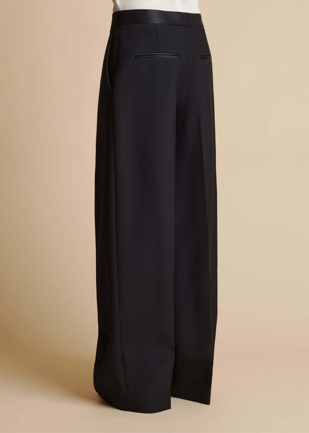 Shop Khaite Marine Low-rise Wide-leg Pants In Black