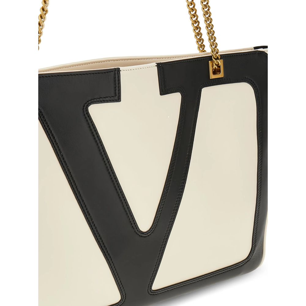 Valentino Zipper Shoulder Bag In White