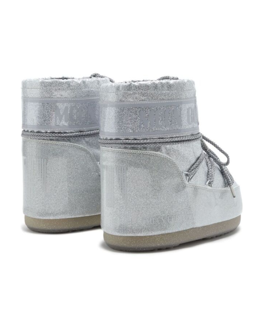 Shop Moon Boot Icon Glitter-detail Ankle Boots In Gray