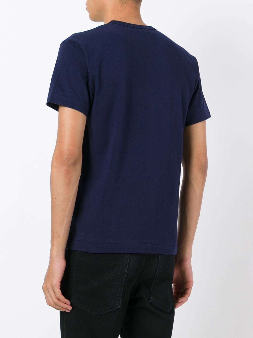 Comme Des Garçons Play Double Heart Patch Cotton Jersey T-shirt In Black