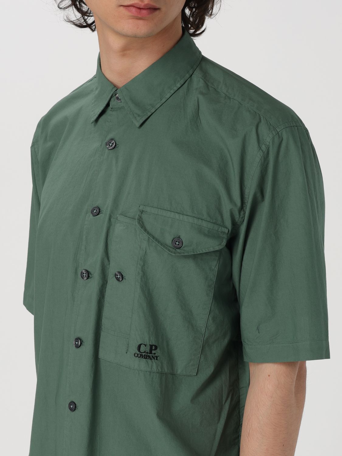 C.p. Company A Short Sleeved Shirt In Green