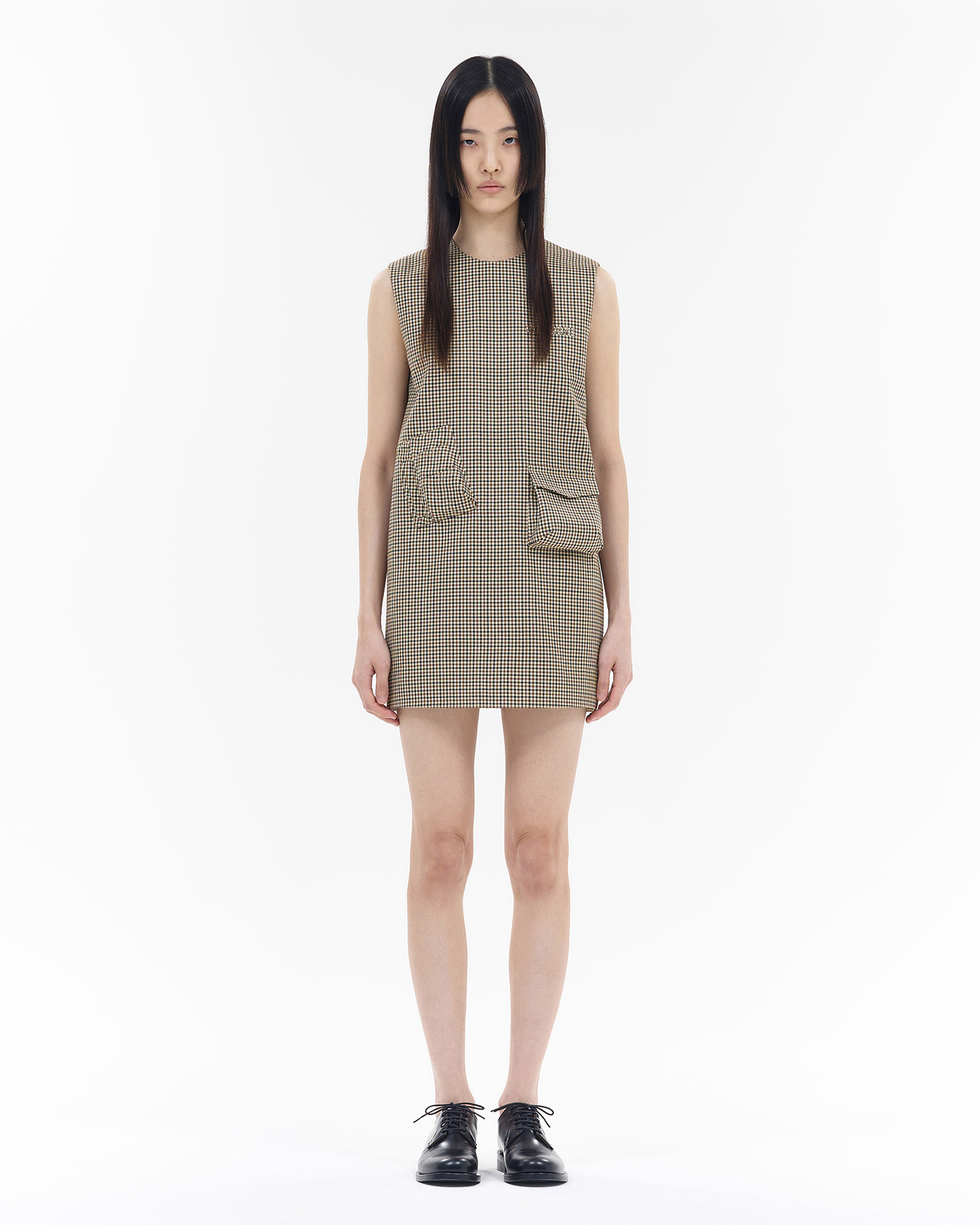 We11 Done Check Mini Dress In Multicolor