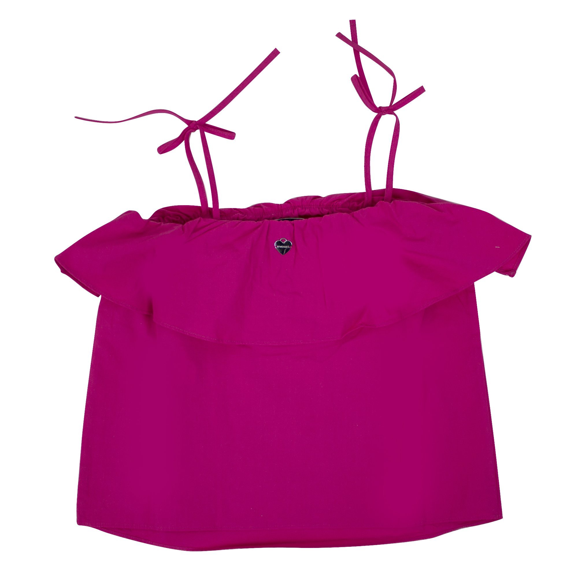 Twinset Twin Set Bambina Top Fucsia In Cotone In Purple