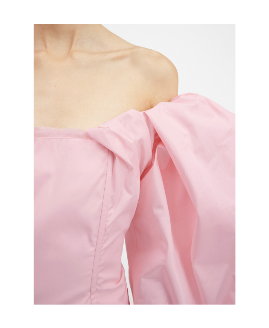Jacquemus La Robe Taffetas Draped Mini Dress In Pink