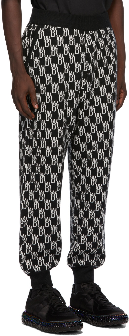 We11 Done Intarsia Knit Track Trousers In Black