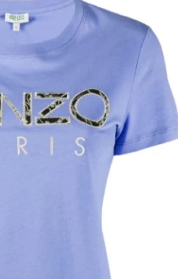 Kenzo Embroidered Logo T-shirt In Blue