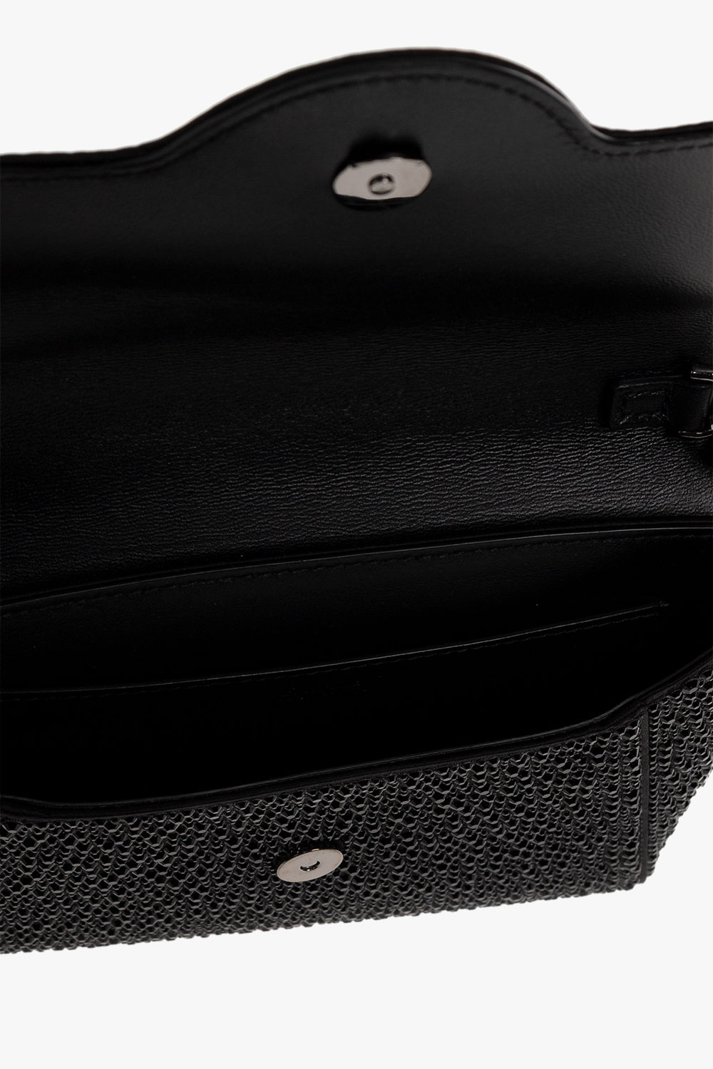 Versace La Medusa Crystal Envelope Clutch In Black